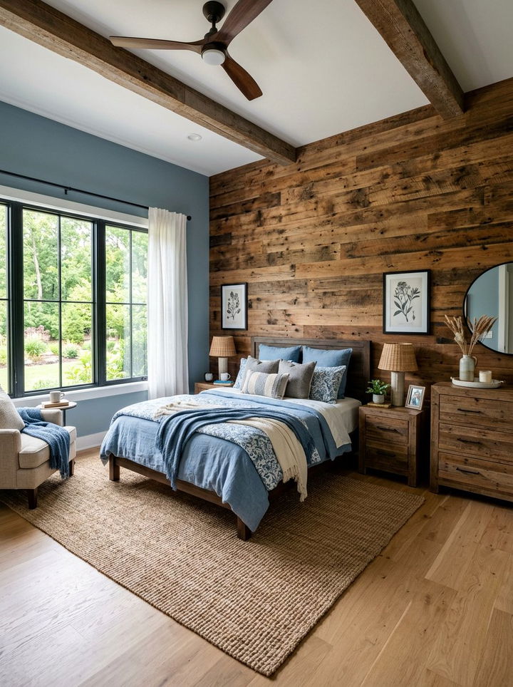 Blue Gray And Wood Bedroom - 30 blue gray bedroom ideas