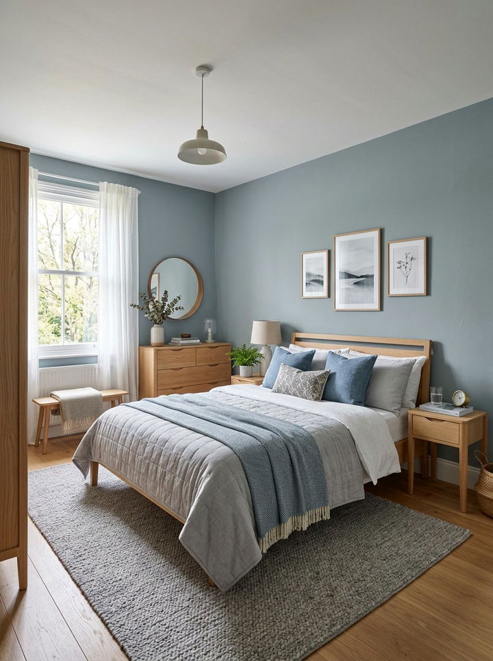 Blue Gray Bedroom - 30 scandinavian blue bedroom ideas