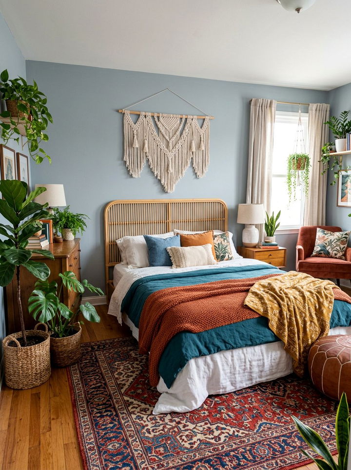 Blue Gray Boho Bedroom - 30 blue gray bedroom ideas