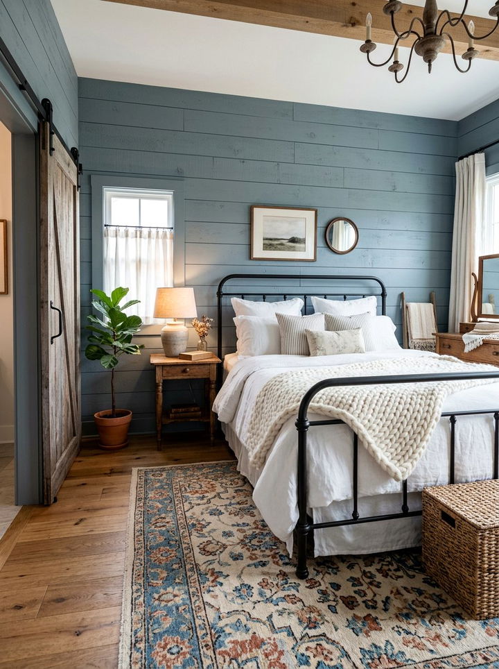 Blue Gray Farmhouse Bedroom - 30 blue gray bedroom ideas