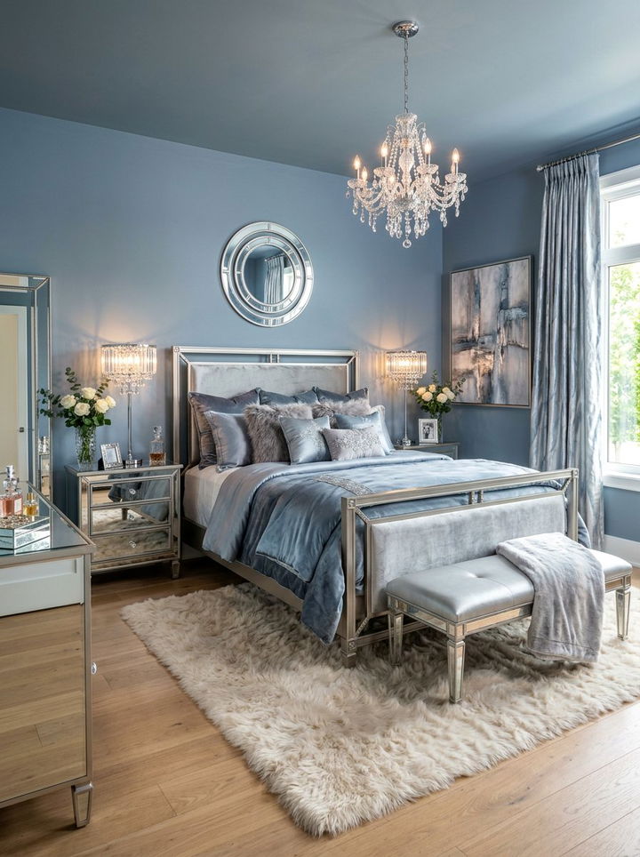 Blue Gray Glam Bedroom - 30 blue gray bedroom ideas