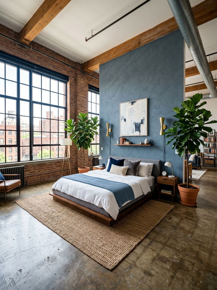 Blue Gray Loft Bedroom - 30 blue gray bedroom ideas