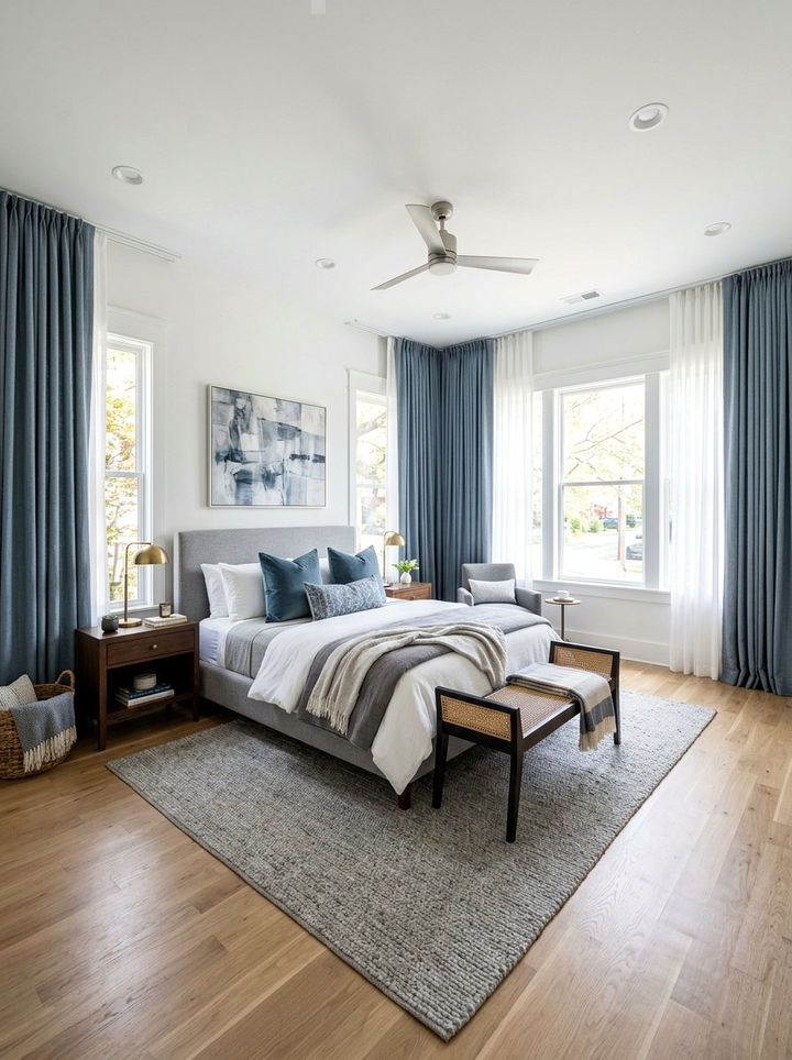 Blue Gray Window Treatments - 30 blue gray bedroom ideas