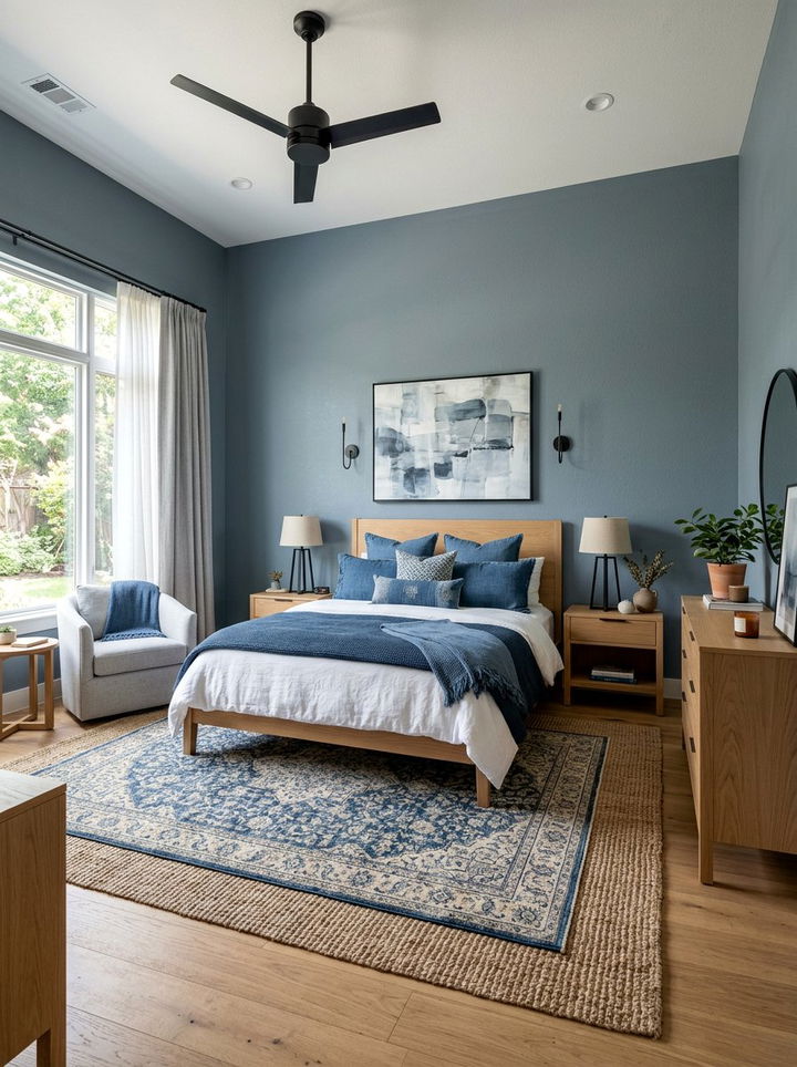 Blue Grey Bedroom - 30 cool toned bedroom ideas