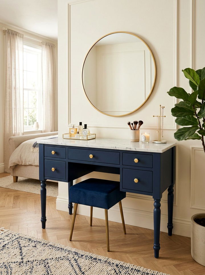 Blue Makeup Vanity - 30 bedroom vanities