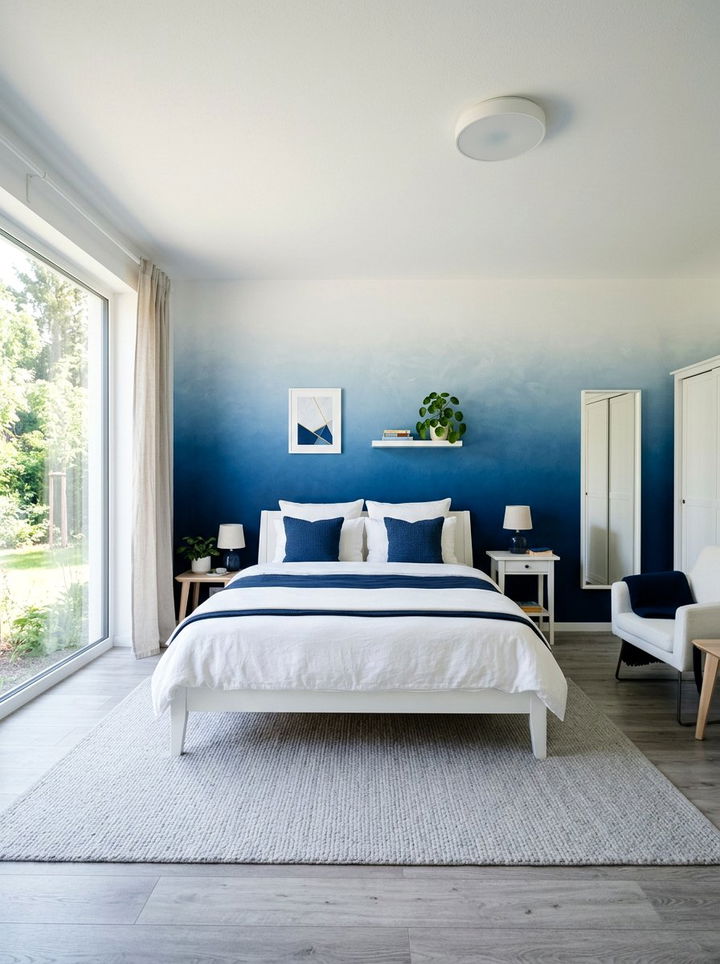 Blue Ombre Walls - 30 mermaid bedroom ideas