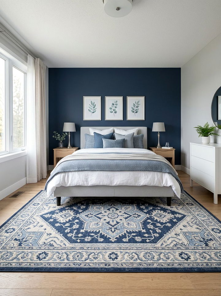 Blue Patterned Area Rug - 30 bedroom area rugs