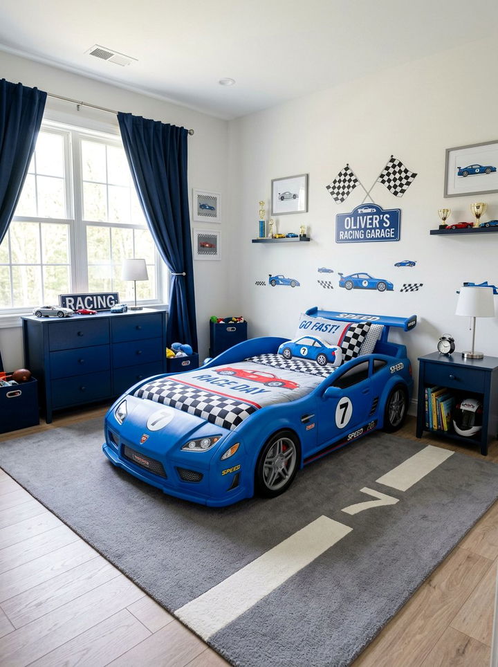Blue Race Car Bedroom - 30 race car bedroom ideas