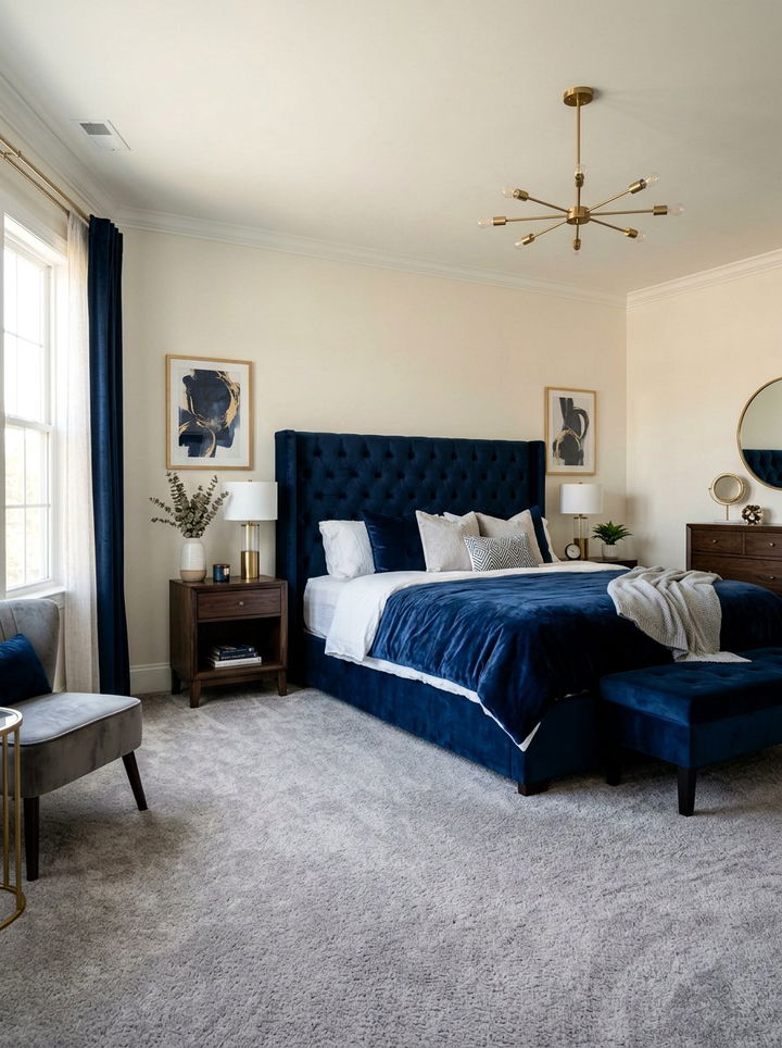 Blue Velvet Bedroom Furniture - 30 cool blue bedroom ideas