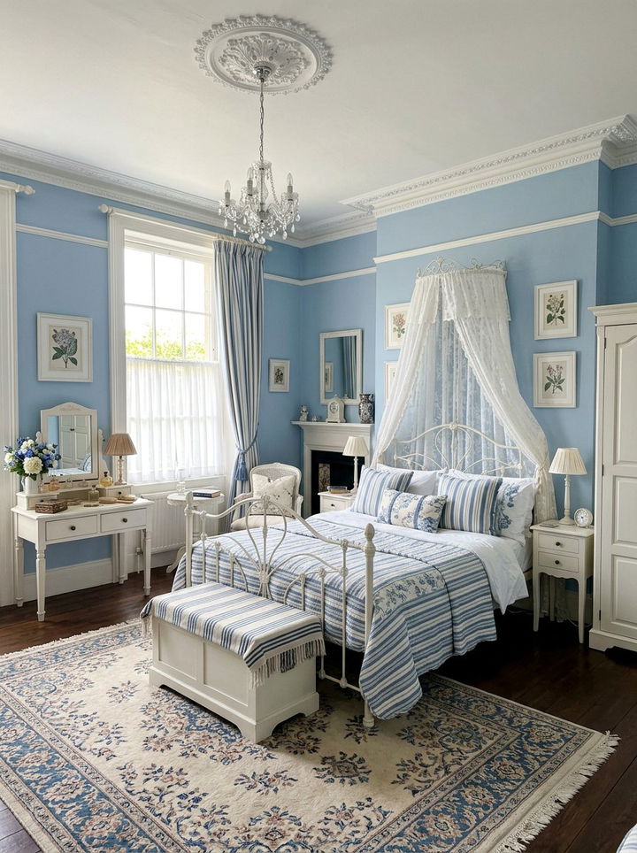 Blue Victorian bedroom - 30 Victorian bedroom ideas