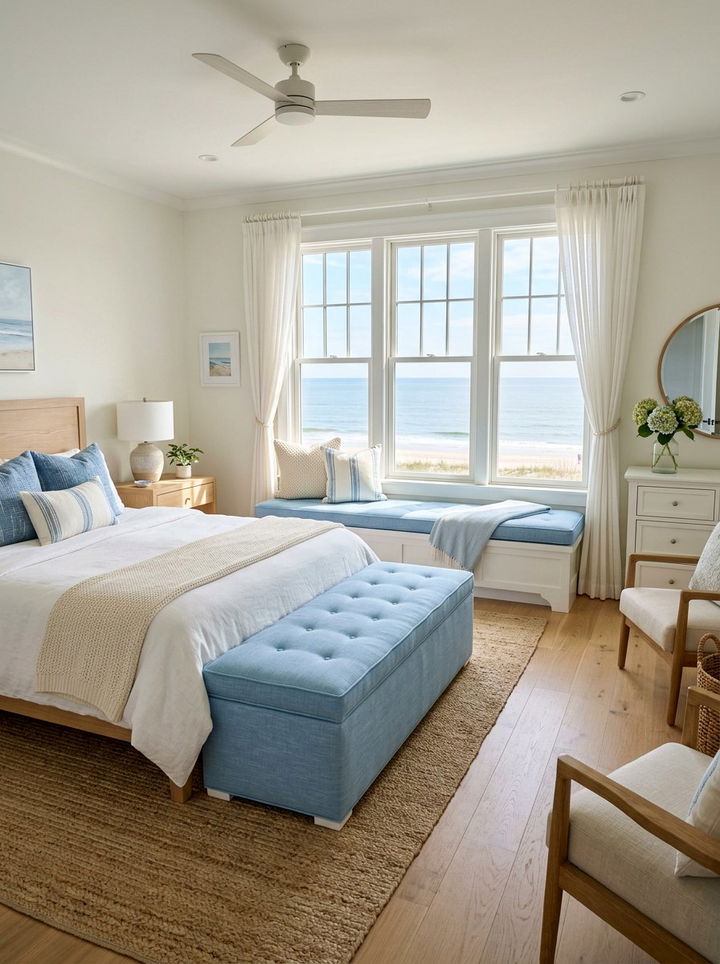 Blue Window Bench - 30 bedroom window benches