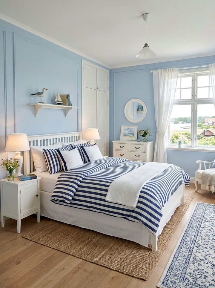 Blue and White Bedroom - 30 Swedish bedroom ideas