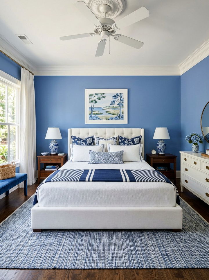 Blue and white southern bedroom - 30 Southern bedroom ideas