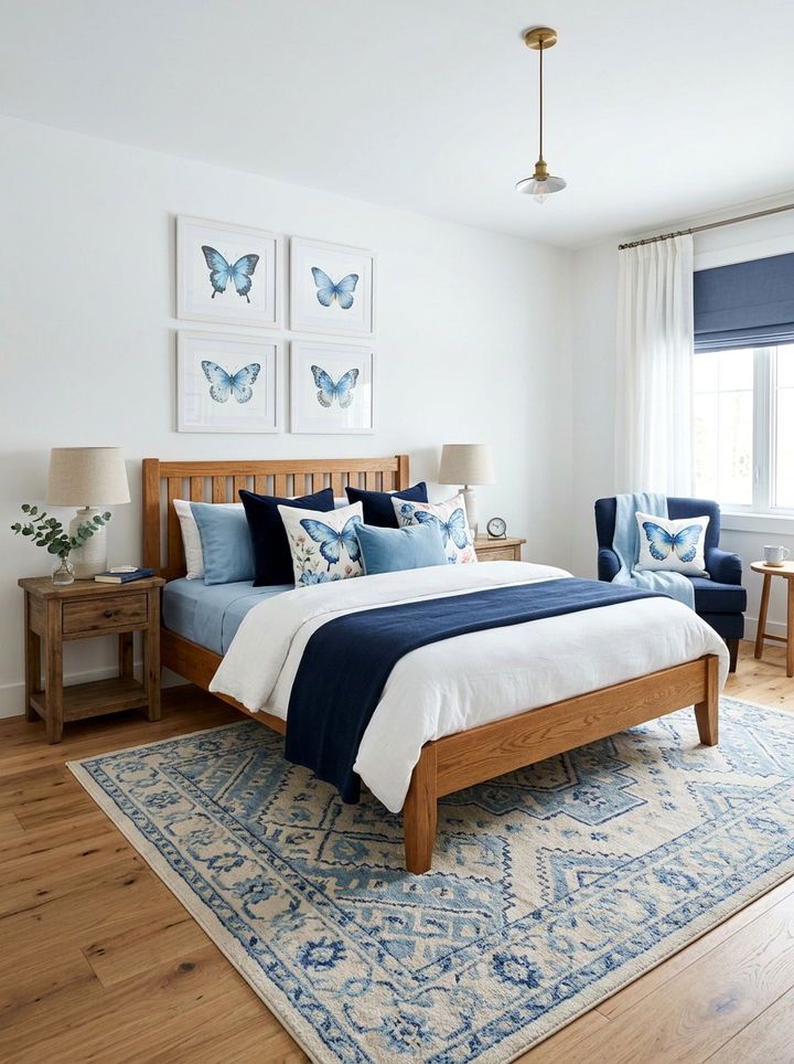 Blue butterfly theme bedroom - 30 butterfly bedroom ideas