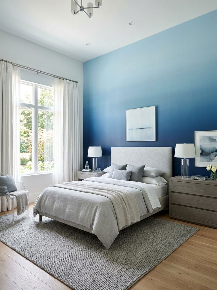 Blue ombre bedroom - 30 sky inspired bedroom color ideas