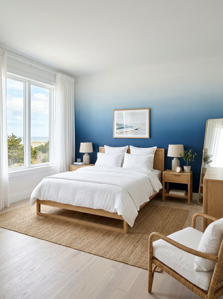 Blue ombre wall bedroom - 30 bedroom ombre wall ideas