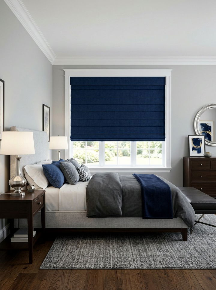 Blue roman shades - 30 bedroom roman shades