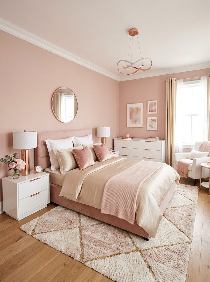 Blush And Champagne Bedroom - 30 modern glam bedroom ideas