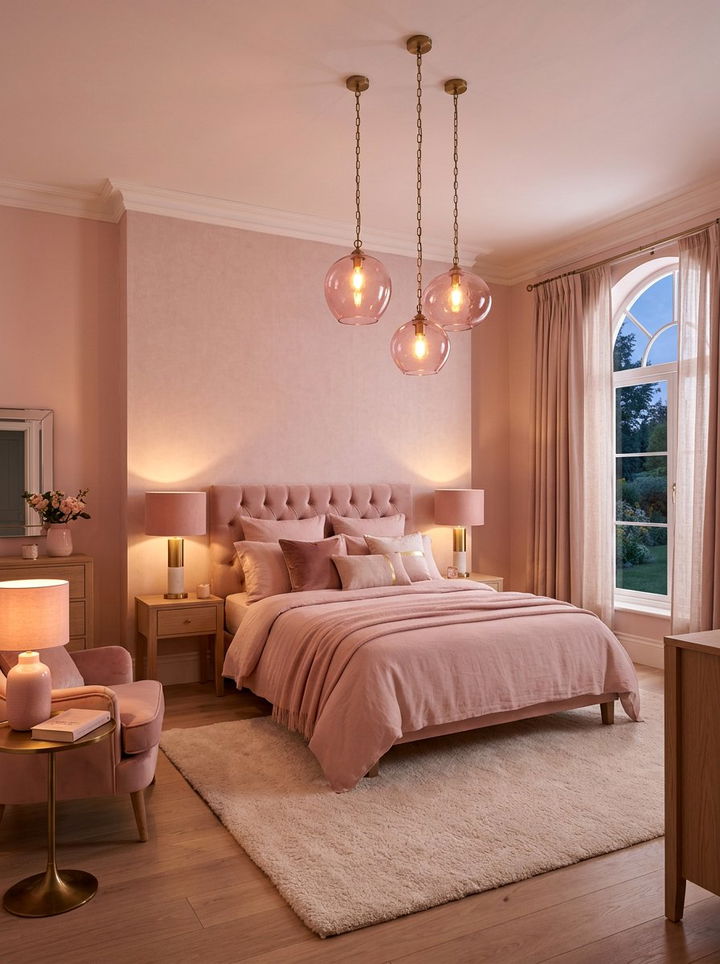 Blush Pink Lighting Bedroom - 30 blush pink bedroom ideas