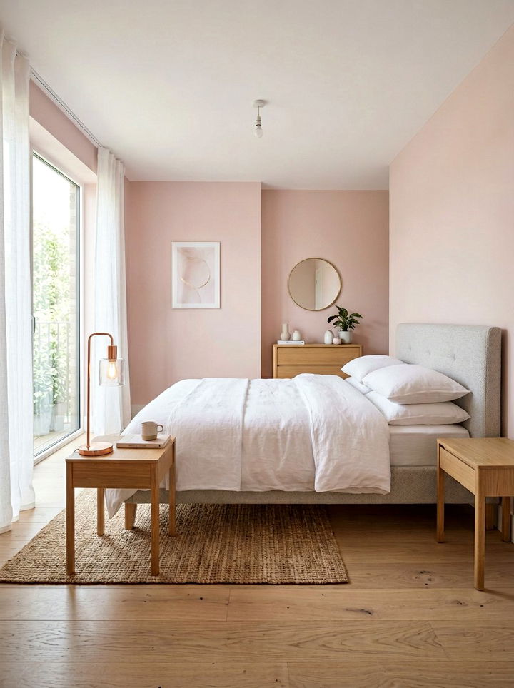 Blush Pink Minimalist Bedroom - 30 minimalist bedroom color ideas