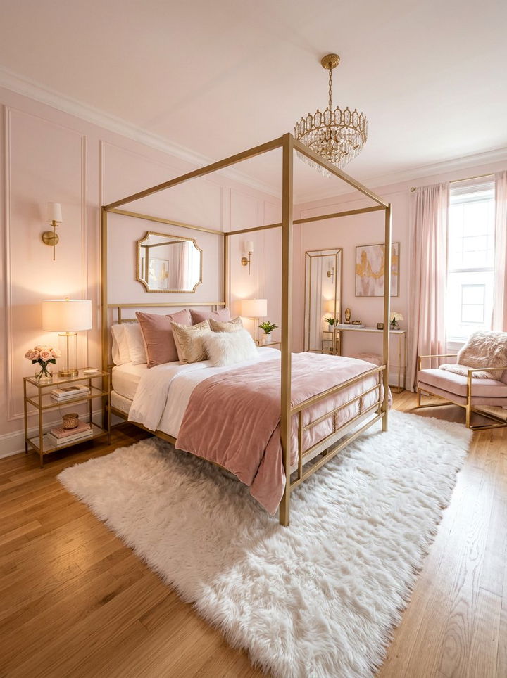 Blush Pink and Gold Bedroom - 30 bedroom color schemes