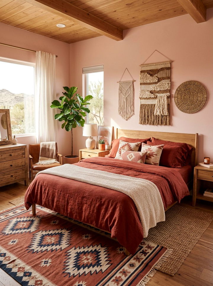 Blush and Terracotta Bedroom - 30 blush bedroom ideas