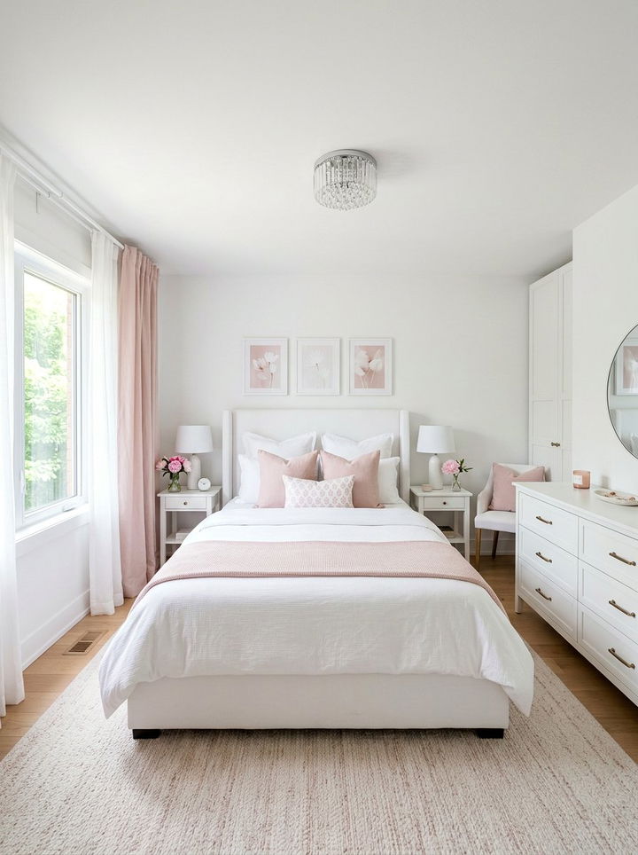 Blush and White Bedroom - 30 blush bedroom ideas