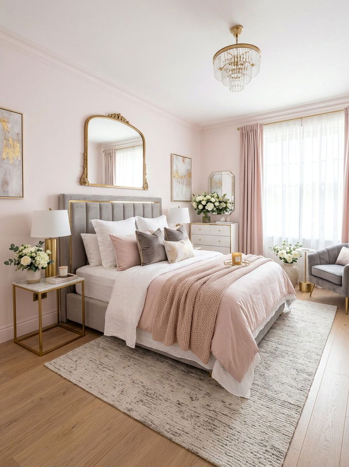 Blush pink bedroom - 30 summer inspired bedroom color ideas