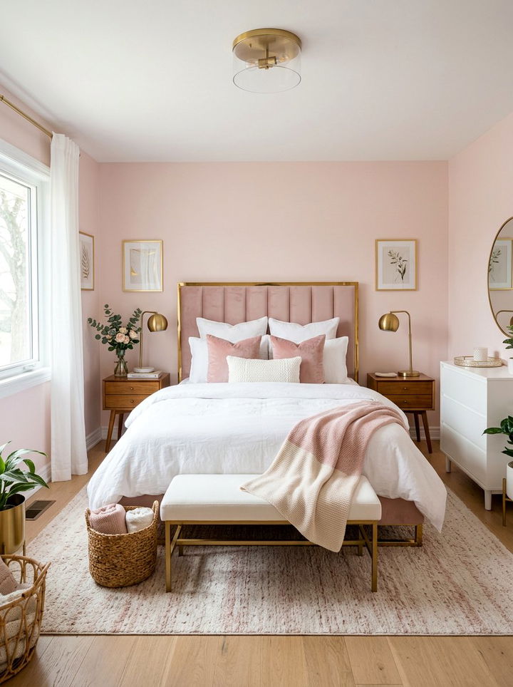 Blush pink bedroom - 30 romantic bedroom color ideas