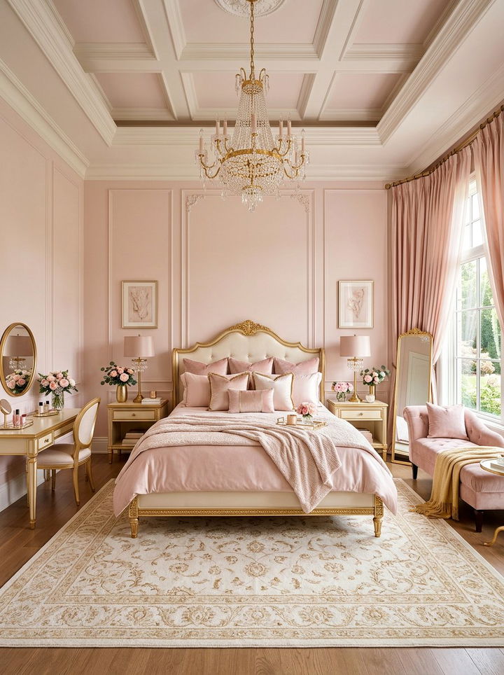 Blush pink luxury bedroom - 30 glam bedroom ideas