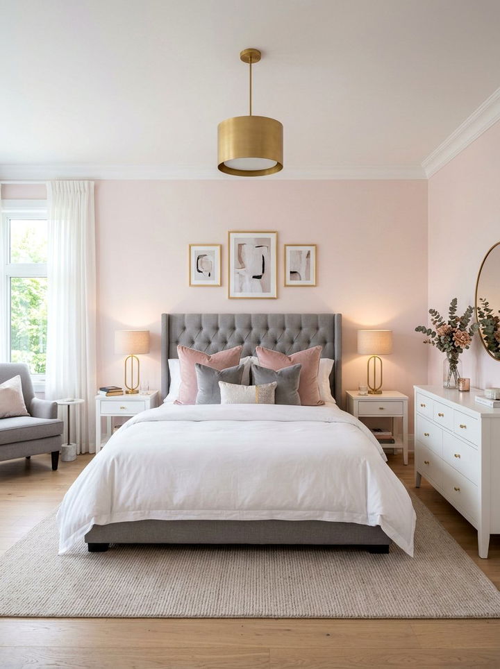 Blush pink master bedroom - 30 pale color bedroom ideas