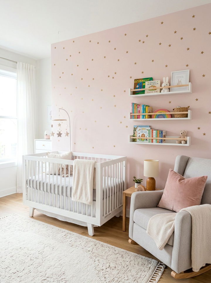 Blush pink nursery accent wall - 30 blush pink accent wall bedroom