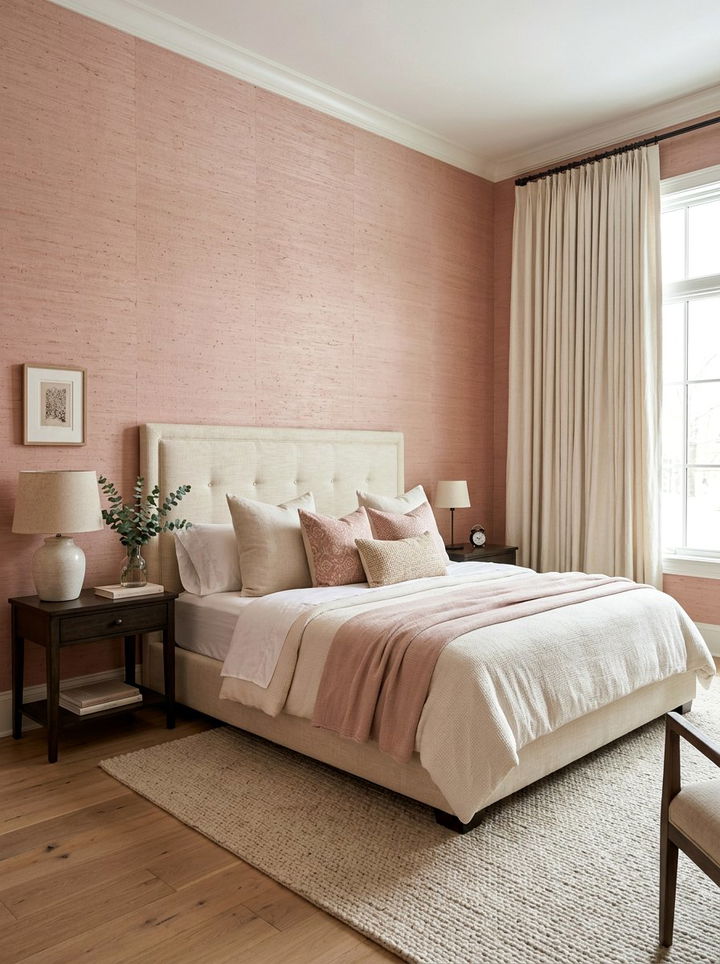 Blush pink textured wallpaper - 30 blush pink accent wall bedroom