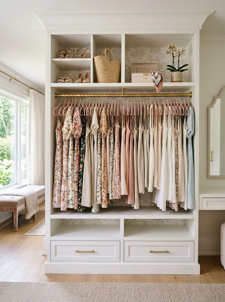 Blush pink velvet hanger closet - 30 bedroom velvet hangers