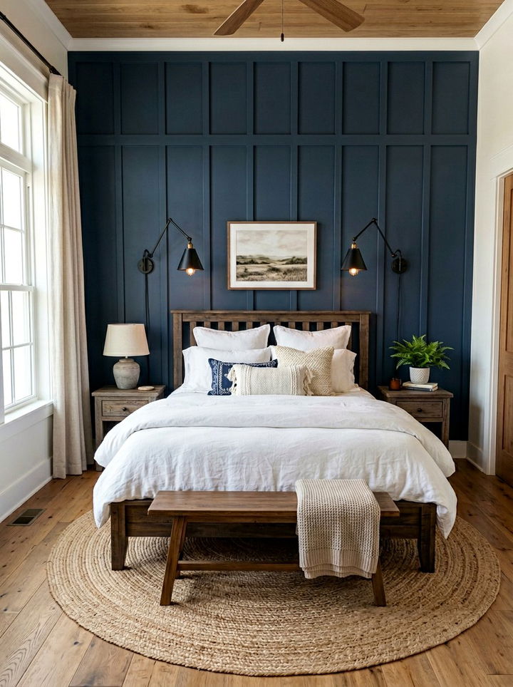 Board and batten wall - 30 bedroom feature wall ideas