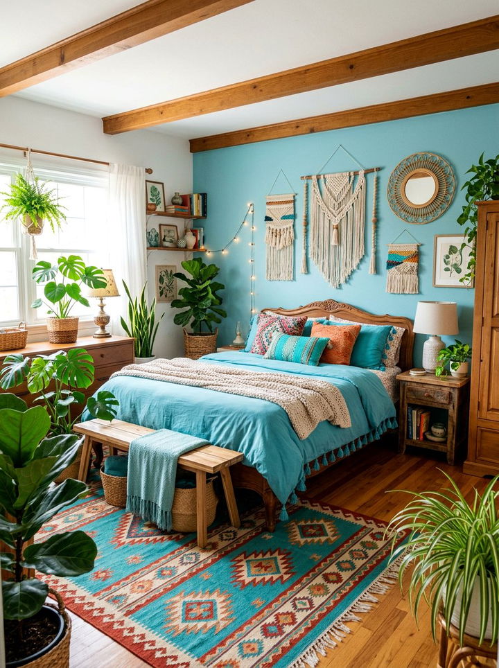 Bohemian Aqua Bedroom - 30 aqua bedroom ideas