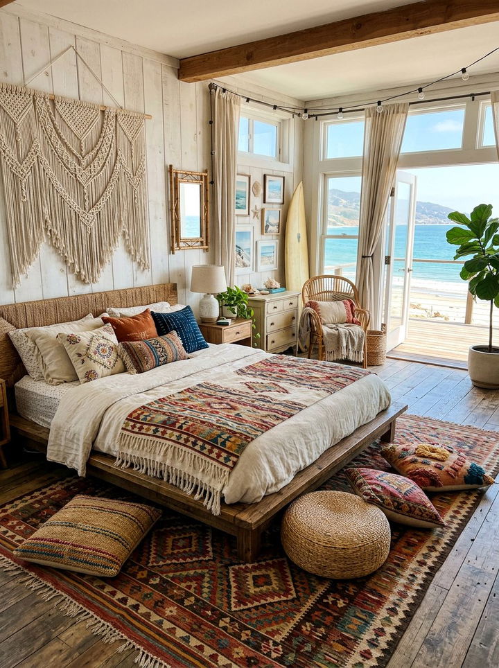Bohemian Beach Bedroom - 30 beach themed bedroom ideas