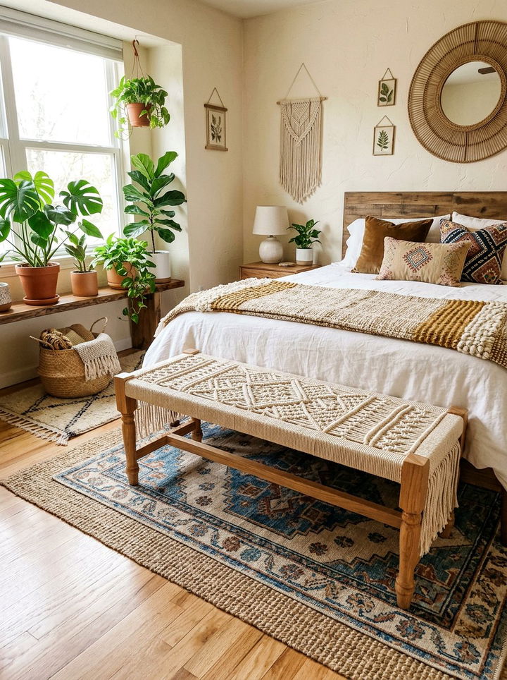 Bohemian Bedroom Bench - 30 bedroom upholstered benches
