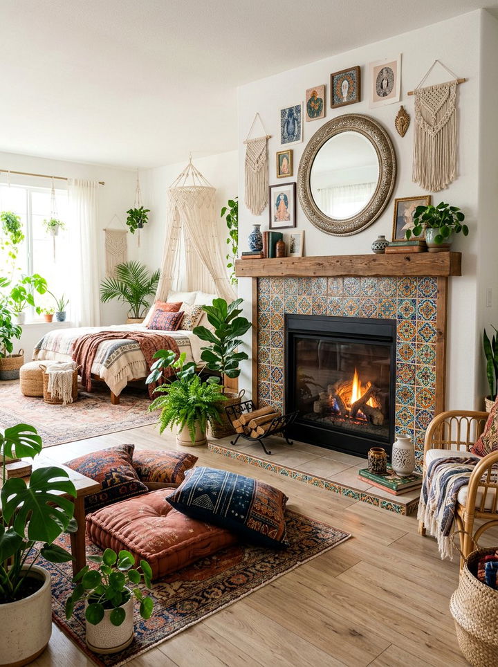 Bohemian Bedroom Gas Fireplace - 30 bedroom gas fireplace ideas
