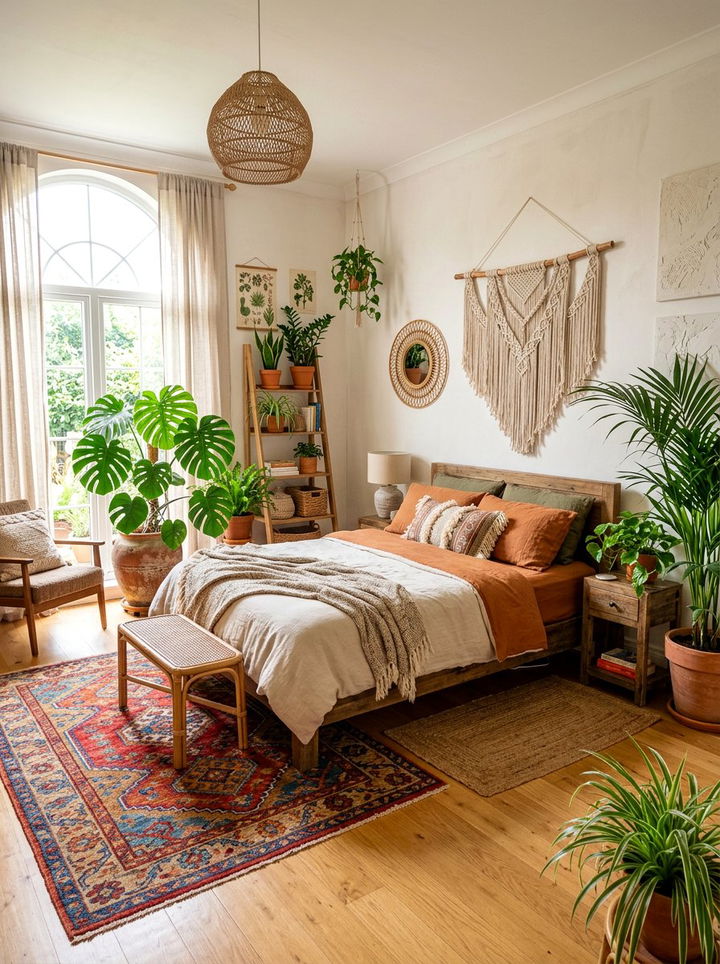 Bohemian Bedroom Plants - 30 bright bedroom ideas