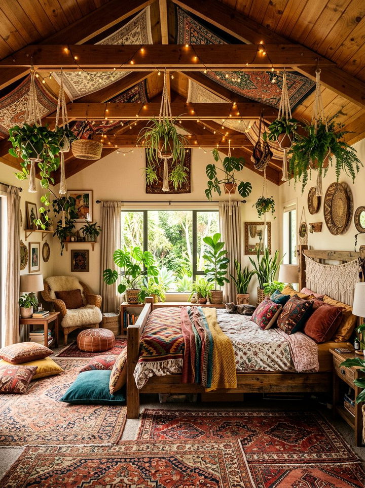 Bohemian Bedroom Vaulted Ceiling - 30 bedroom vaulted ceiling ideas