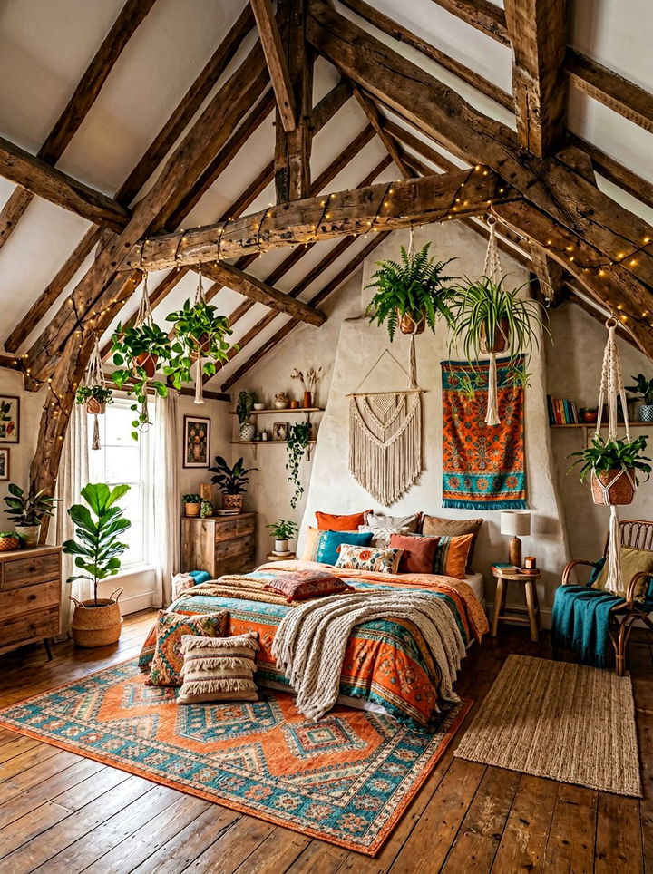 Bohemian Bedroom Wood Beams - 30 exposed beam bedroom ideas