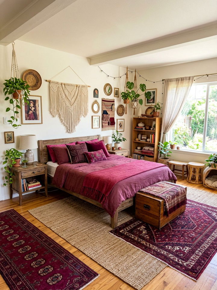 Bohemian Berry Bedroom - 30 berry bedroom ideas