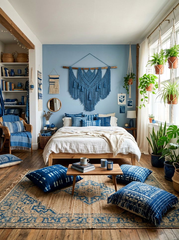Bohemian Blue Sanctuary - 30 pastel blue bedroom ideas