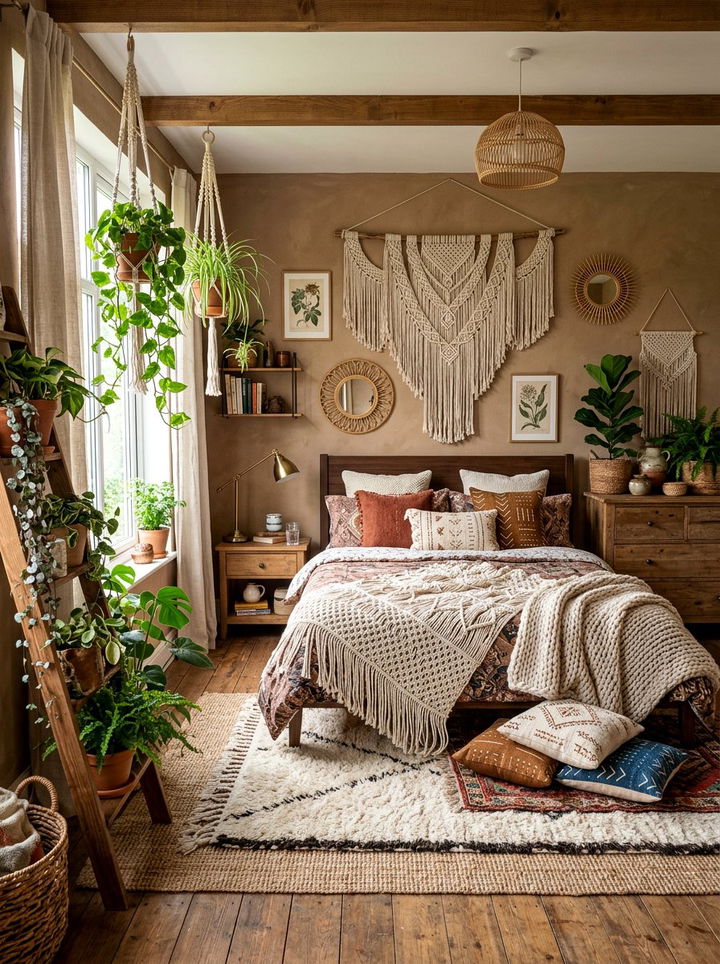 Bohemian Brown Bedroom - 30 chocolate brown bedroom ideas