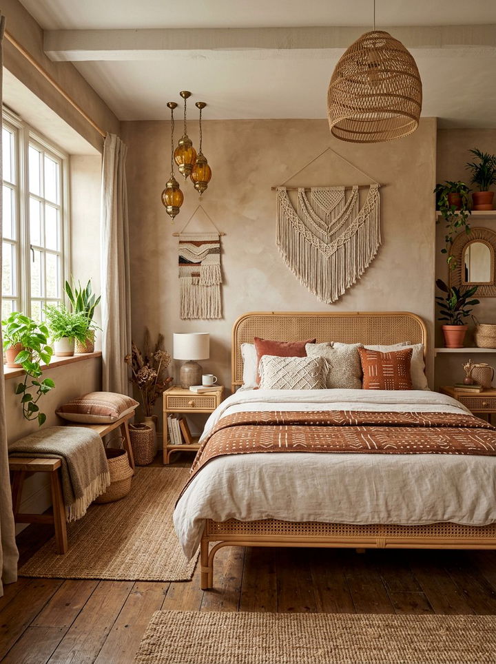 Bohemian Brown Bedroom - 30 amber and brown bedroom ideas