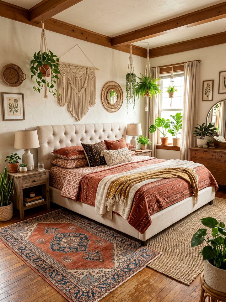 Bohemian Chic King Bed - 30 king size bedroom ideas