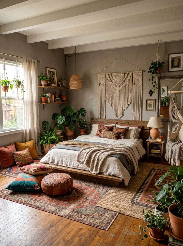 Bohemian Gray Bedroom - 30 bedroom gray walls