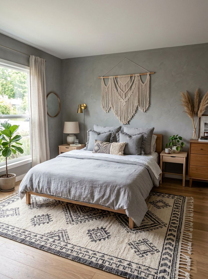 Bohemian Gray Scandinavian Bedroom - 30 scandinavian gray bedroom ideas