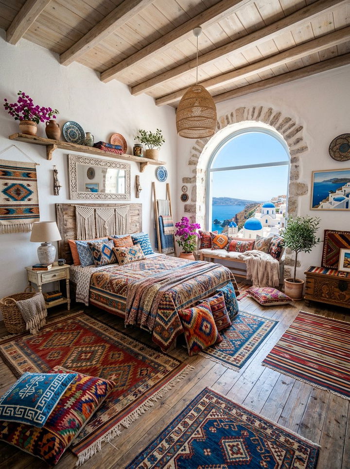Bohemian Greek style bedroom - 30 Greek bedroom ideas